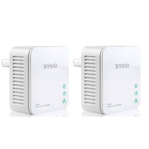 Tenda Plc/Powerline P200 Up To 200Mbps 300M Button Security Plug And Play Pack 2 Units