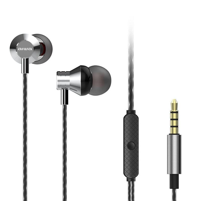 Aiwa Headphones Intrauditivos ESTM-50SL With Microphone Jack 3.5 Silver