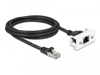 Delock Network Cable Alargador Easy 45MÓDULO S FTP RJ45 Connector Male a RJ45 Connector Female CAT.6A 2M Black — image 1
