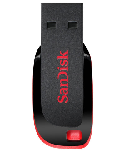 SanDisk USB Flash Drive 64GB Cruzer Blade USB 2.0 Black Red — image 1