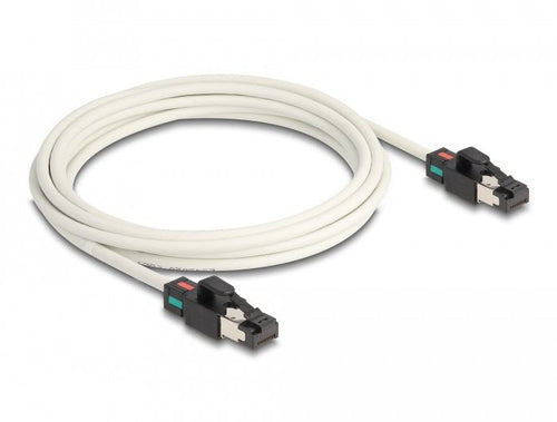 Delock Network Cable RJ45 Connector Male a Male CAT.6A S FTP With Rotating Brand Colour 3M White — image 1