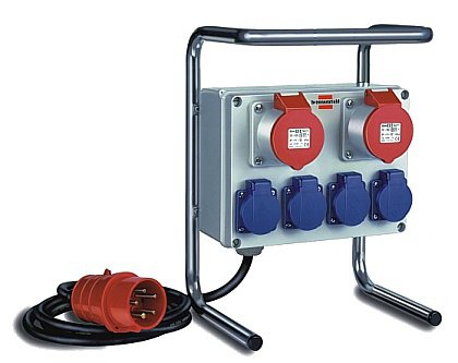 Brennenstuhl 1153750 Base Múltiple 2M 6 Salidas AC Black Blue Red Silver