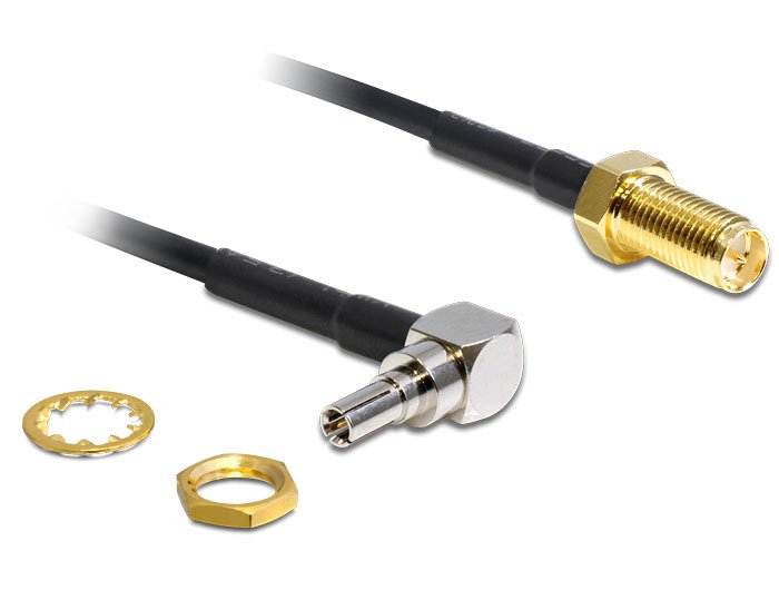 Delock Adapter Rp-sma Female Installation CRC-9 Male 90° 200MM
