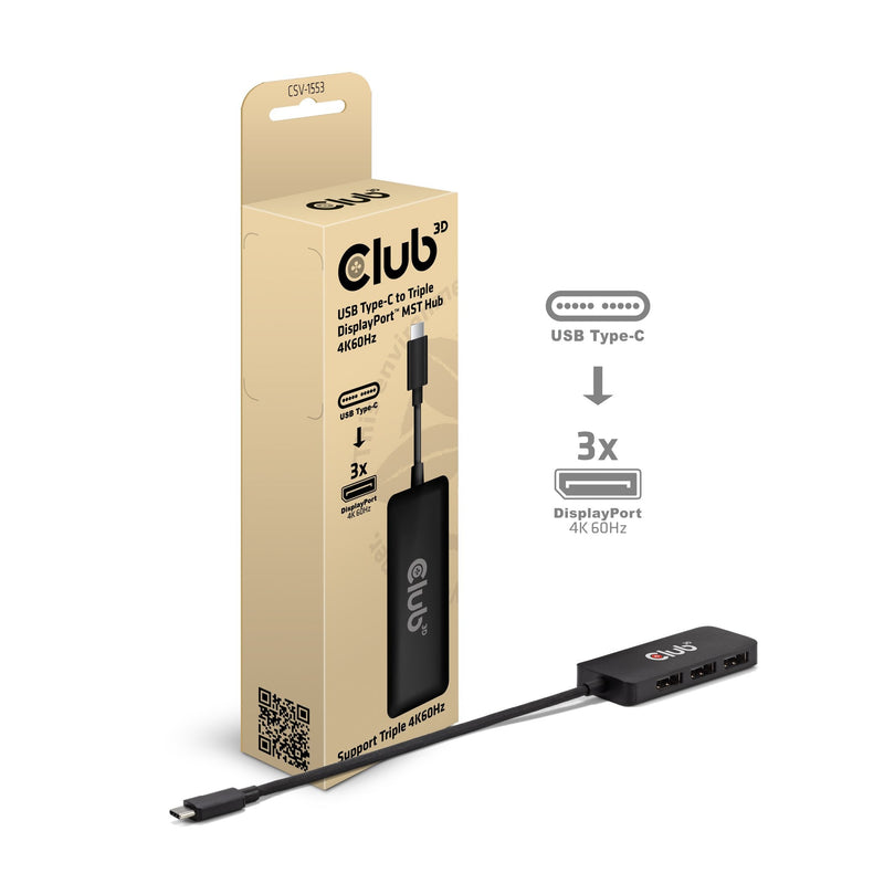 CLUB3D Mm-hub USB 3.2 Typ C 3X DP 4K60HZ M H Retail