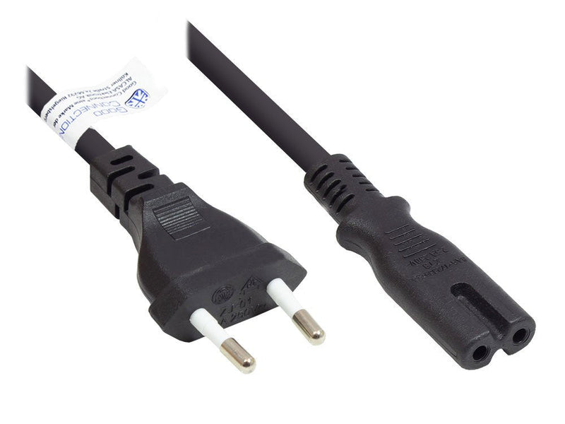 Good Connections Euro-cable Power An C7 Euro 8 Bu. Black 10M