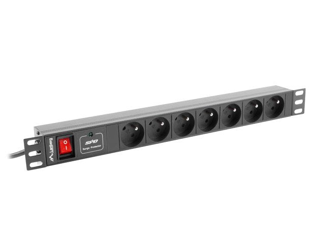 Lanberg Unit Distribucion Power 1U 10A Rack 19 7X Socket Black 2M