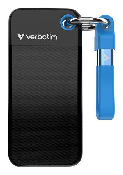 Verbatim SSD 256GB, USB 3.2, Type-c, Pocket, Black/Blue — image 1