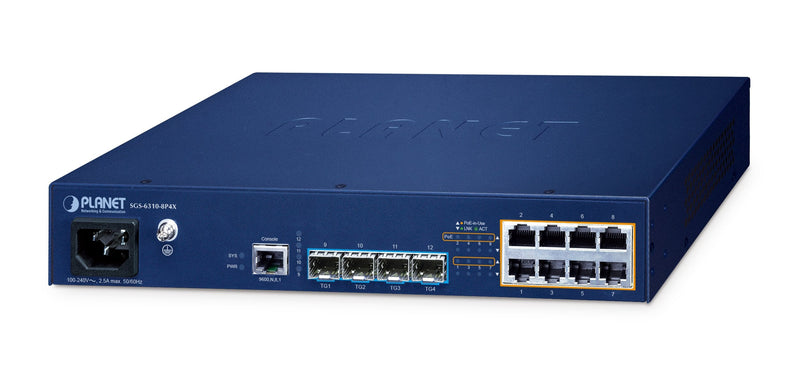 Planet 8-PORT L3 PoE + Managed Switch SGS-6310-8P4X