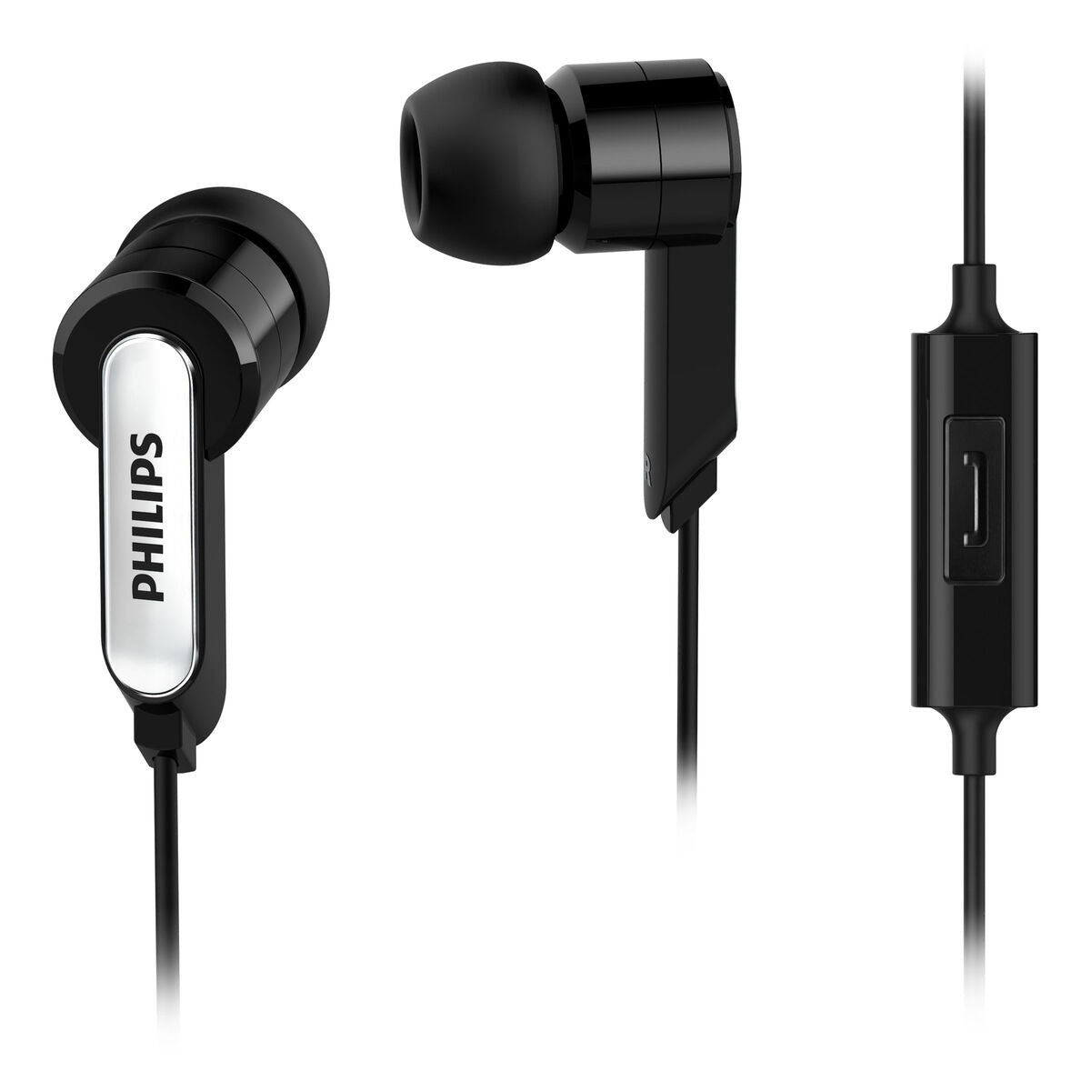 Philips Headphones With Microphone Philips She1405Bk/10 Black Silicone