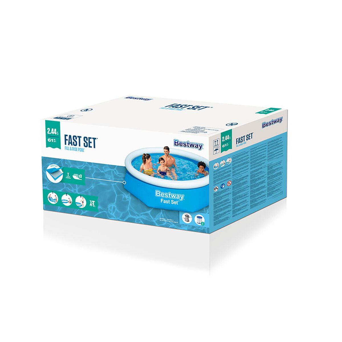 Bestway Inflatable Pool Bestway Blue 1880 L 244 X 61 Cm