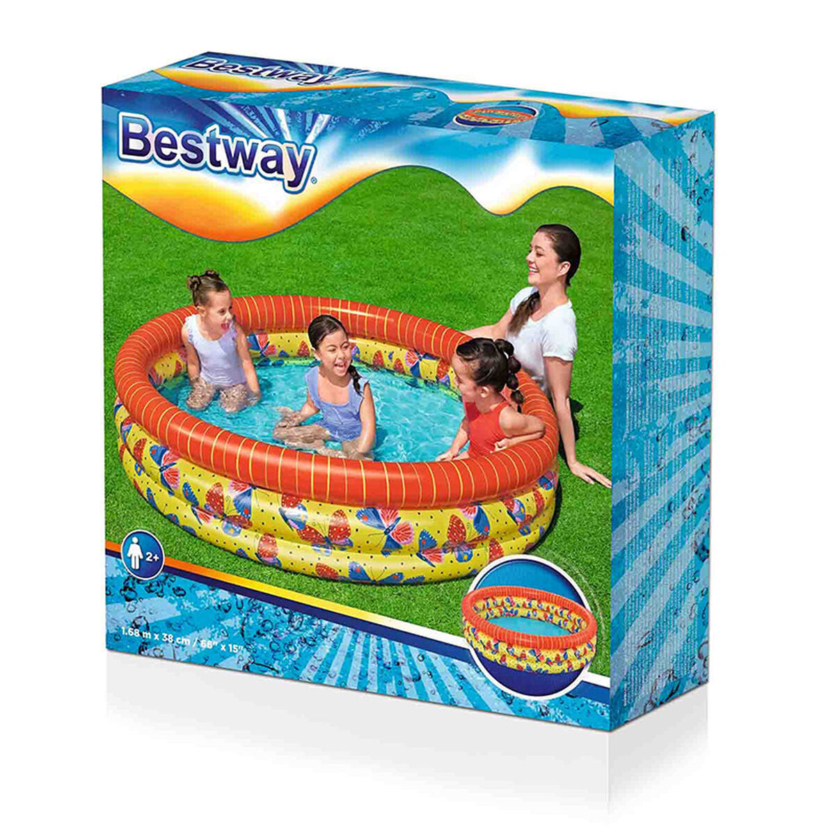 Bestway Inflatable Paddling Pool For Children Bestway Butterflies 168 X 38 Cm