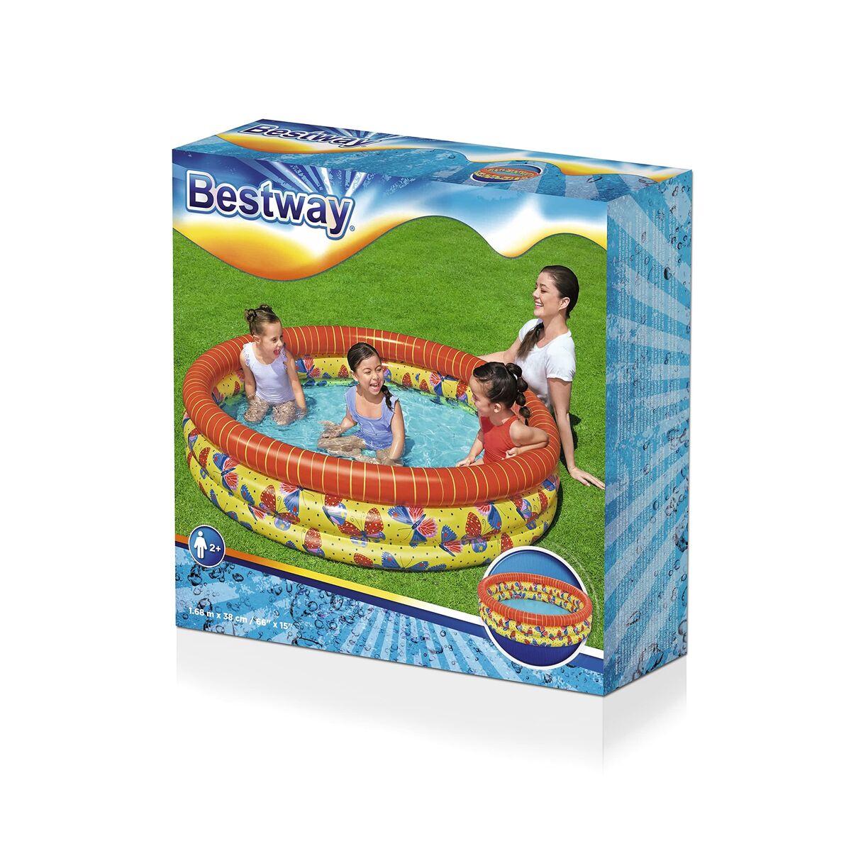 Bestway Inflatable Paddling Pool For Children Bestway Butterflies 168 X 38 Cm