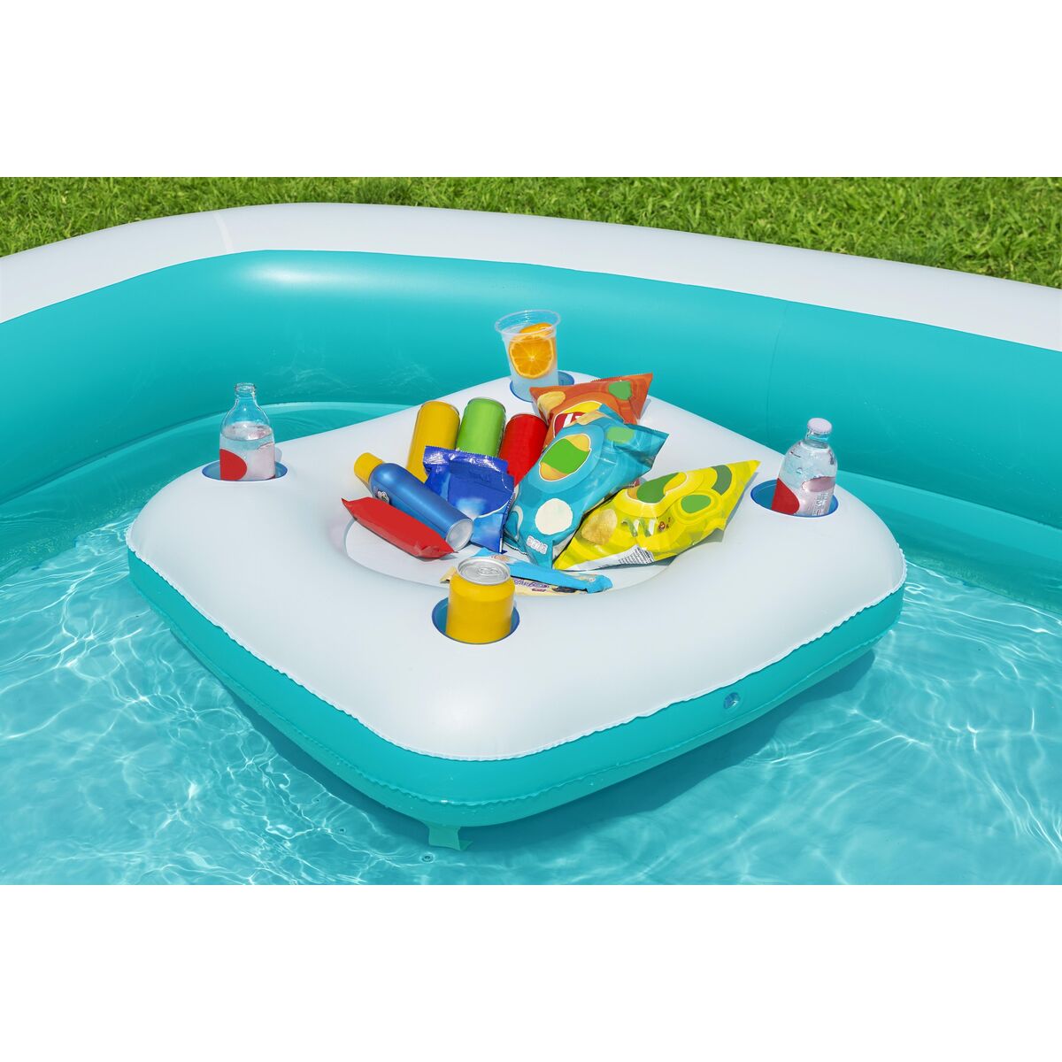 Bestway Inflatable Kids Pool 2 Chambers Family Floating Table 218X218X48 Cm +6 Years