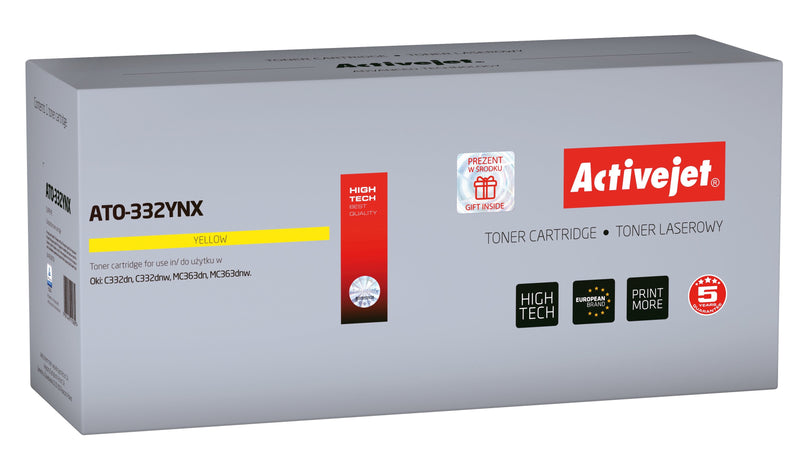 Activejet ATO-332YNX (reemplazo Oki 46508709 Supreme 3500 Páginas Yellow
