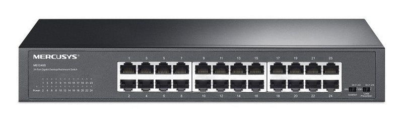 Mercusys Switch No Gestionable MS124GS 24P 24x RJ45 1Gbps Housing Metalica Enrackable
