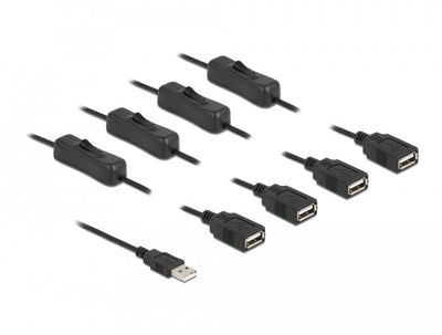 Delock USB Cable Typ-a Male a 4 X USB Typ-a Female 1M — image 1