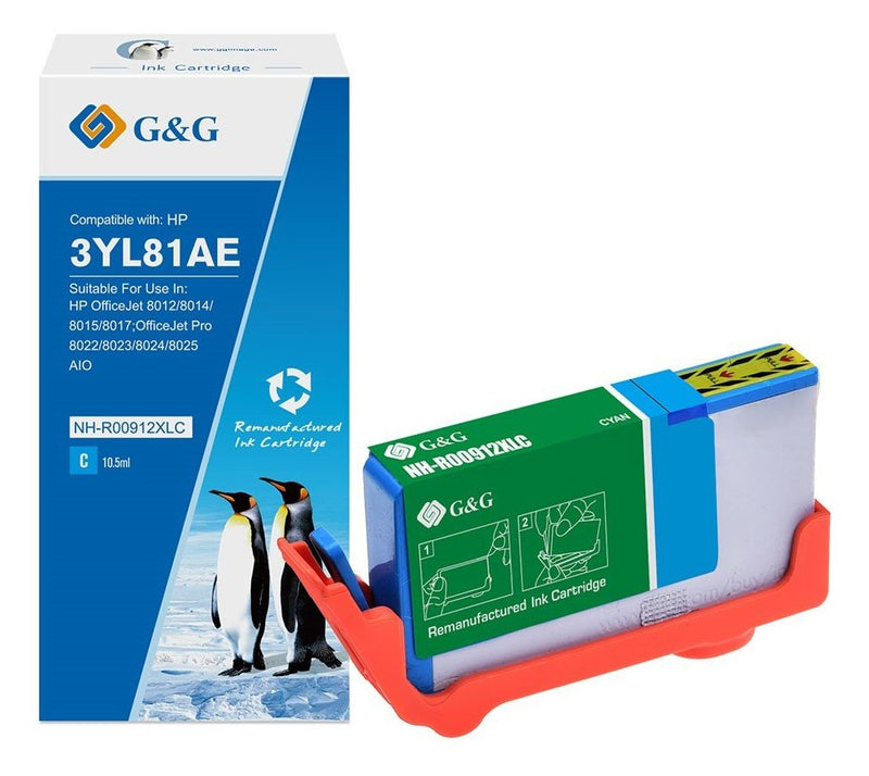 G&g Ink Xl- Compatible HP 912XL/ 3YL81AE Cyan