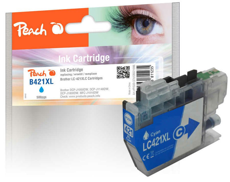 Peach Cartridge Brother LC-421XL Cyan Compatible