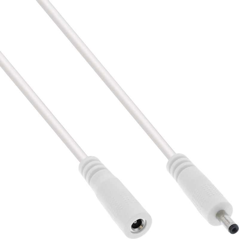 Inline Cable Extensión Cc , Plug Cc Male/Female 3,5X1,35MM, Awg 18, White 5M