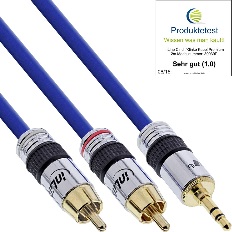 Inline® Cable Audio Premium 2X Rca Male / 3.5MM Male Gold Plated 10M