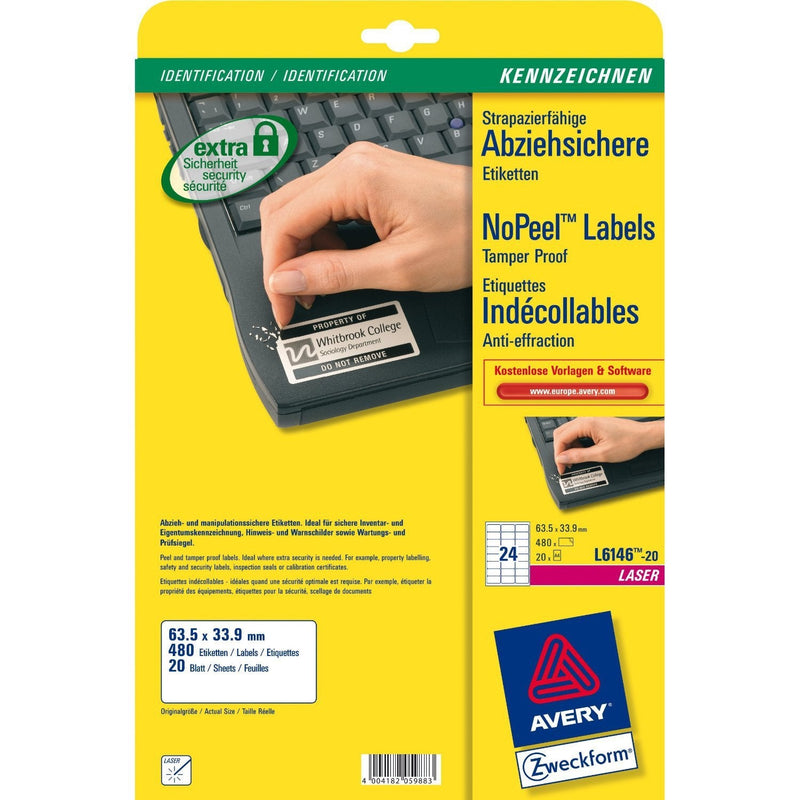 Avery Zweckform Nopeel A4 63,5 X 33,9MM