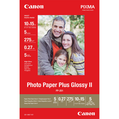 Canon Photo Paper Plus Glossy Ii PP-201DE Tall BRILLO270 MICRONES100 X 150 MM260 G/M5 Hoja(s) Paper Fotogrfico — image 1