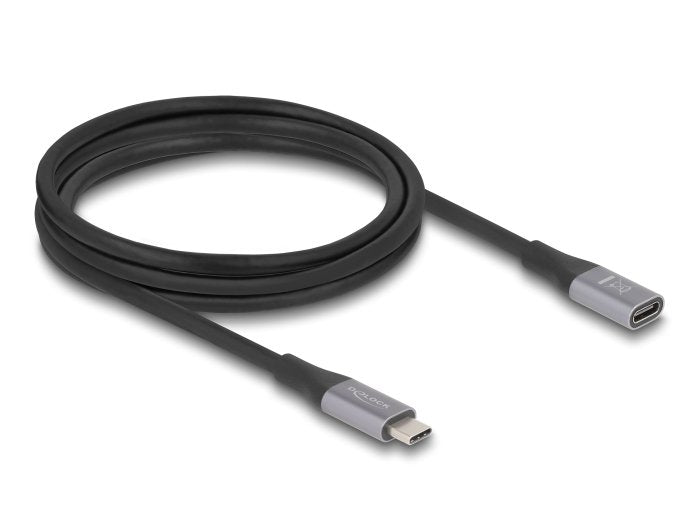 Delock USB 40Gbps Cable Alargador USB Type-c? Connector Male a Connector Female P 2M Grey