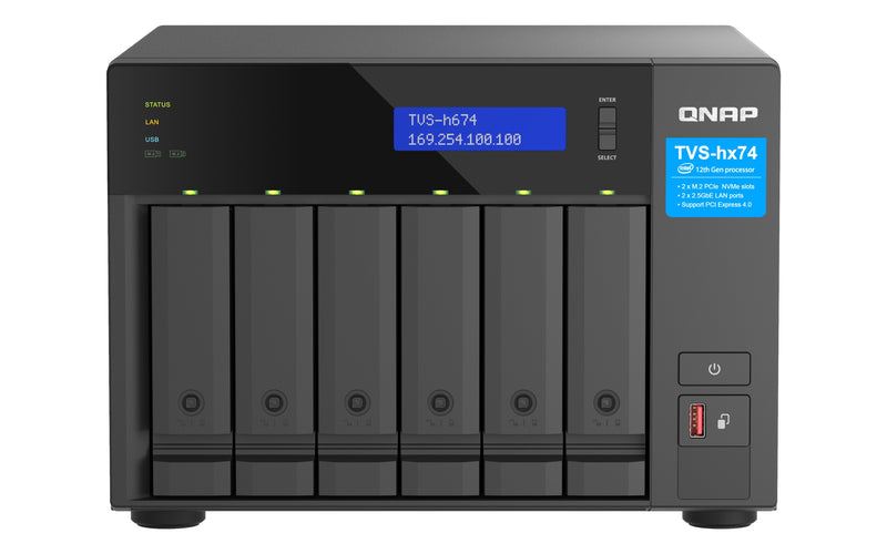 QNAP TVS-H674 NAS Tower Ethernet Black I5-12400