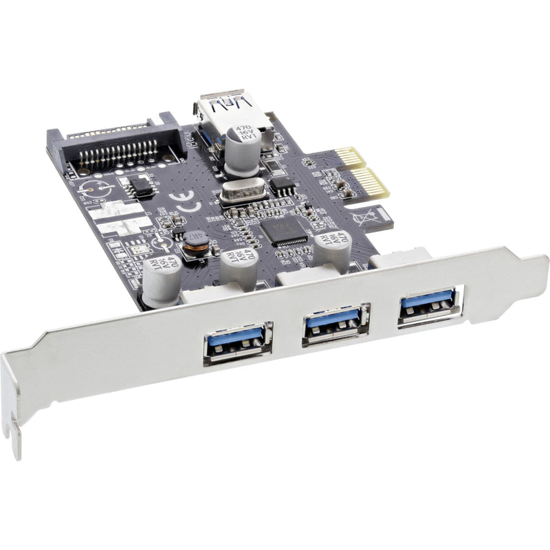 Inline Card Pci 3 + 1 Ports USB 3.0 PCIE With Power SATA And Stand Lp