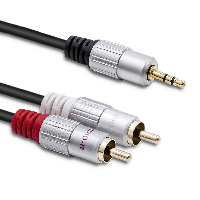 Qoltec 52340 Cable 2XRCA Mini Jack 3.5MM Male 2M Black