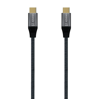 Aisens USB Cable 2.0 Aluminium 5A 100W E-mark - USB-C/M-usb-c/M - 1M - Grey — image 1
