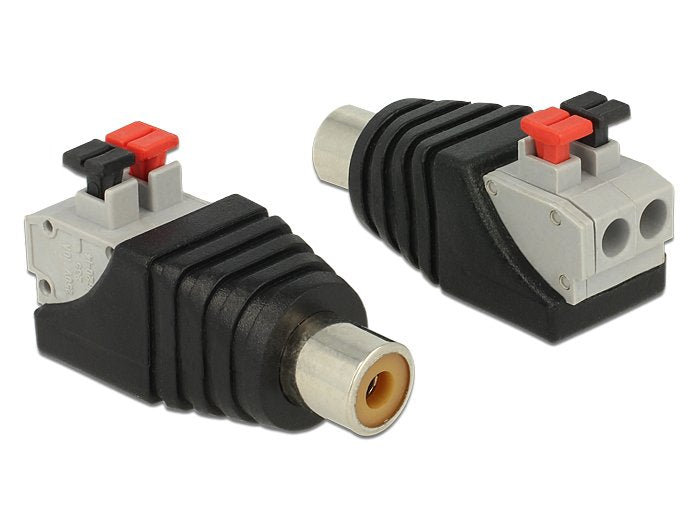 Delock Adapter Rca Female Bloque Terminals With Pulsador 2 Pines