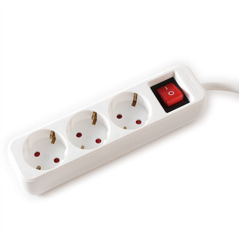 Value 3-VÍAS Power Strip Plugs With Switch White 3M