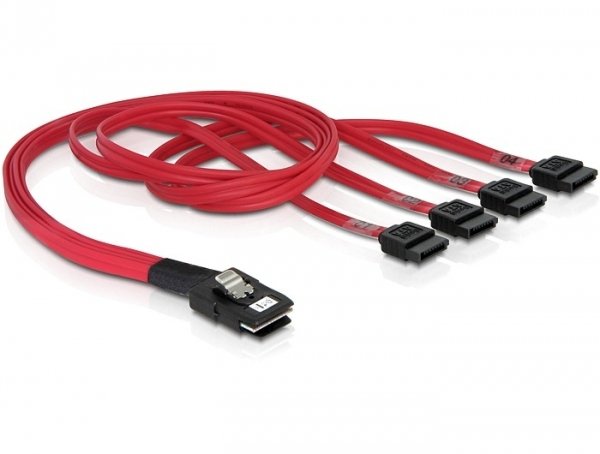 Delock Cable Mini Sas SFF-8087 4 X SATA 7 Pin 50CM