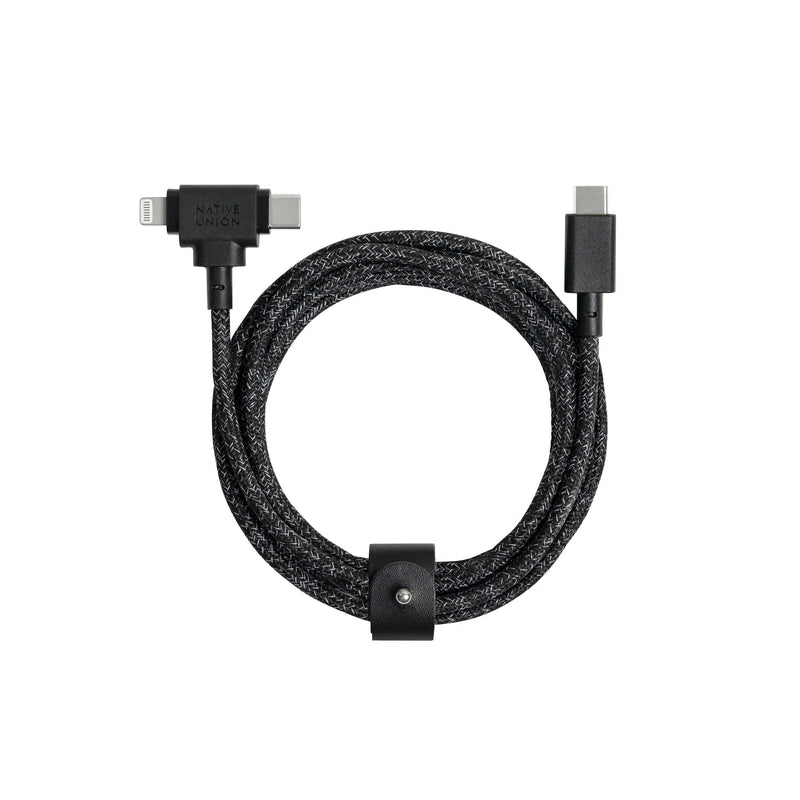 Native Union Belt Cable Duo USB Cable 1,5M USB C USB C/Lightning Black