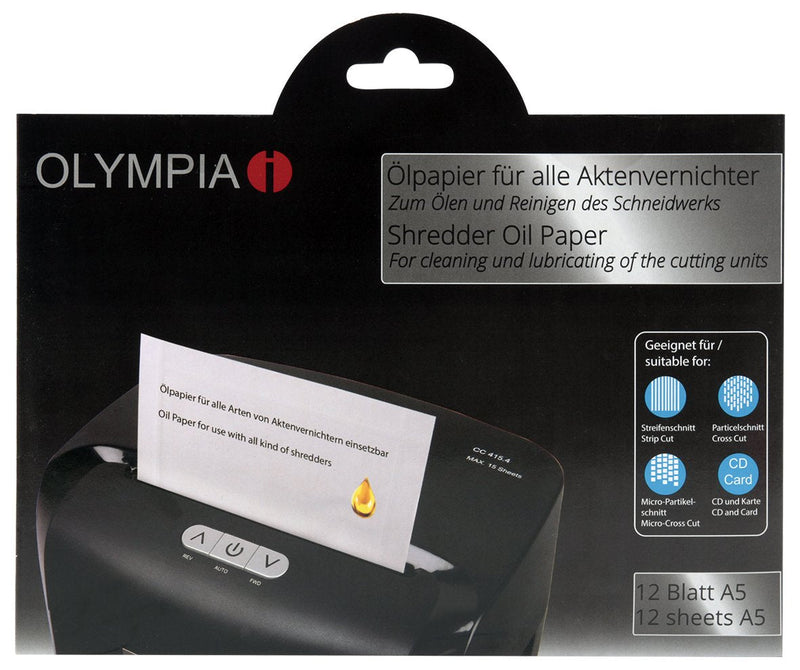 Olympia 9130 Accesorio Destructoras Paper 12 Pieces Oil Lubricante