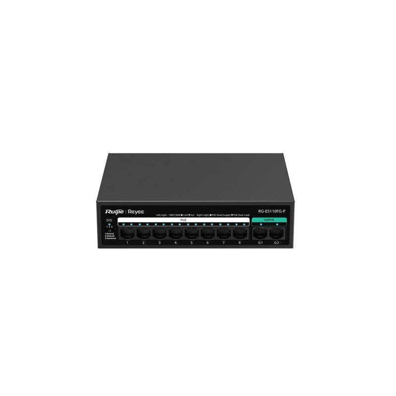 Reyee 10-PORT 10 100 1000Mbps, 1X Sfp-port Unmanaged PoE Switch, 120W