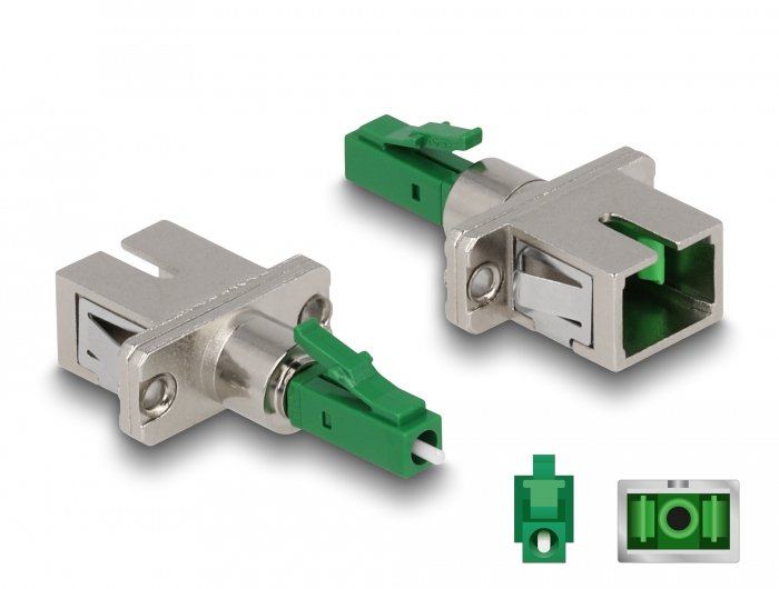 Delock Lwl Hybrid Empalme Lc Simplex Connector Male a Sc Simplex Connector Female Green