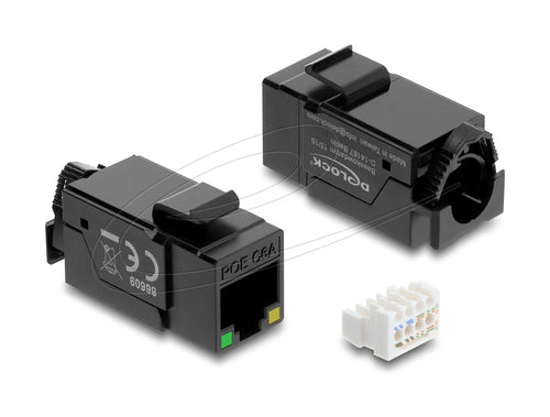 Delock Keystone Modul RJ45 Buchse CAT.6A UTP With PoE LED — image 1