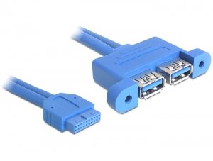 Delock 82941 USB Cable 3.0 Internal 2X a H/H 0.45M