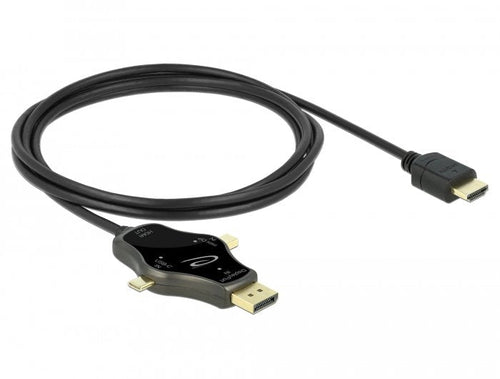 Delock 3 In 1 USB Cable -c - DisplayPort / Mini DisplayPort / HDMI Black — image 1