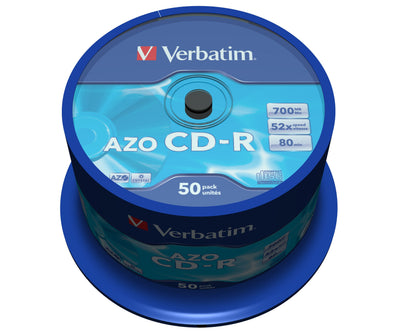 Verbatim Cd-r Azo, 700MB, 52X, 50 Pack Spindle, Surface Crystal — image 1