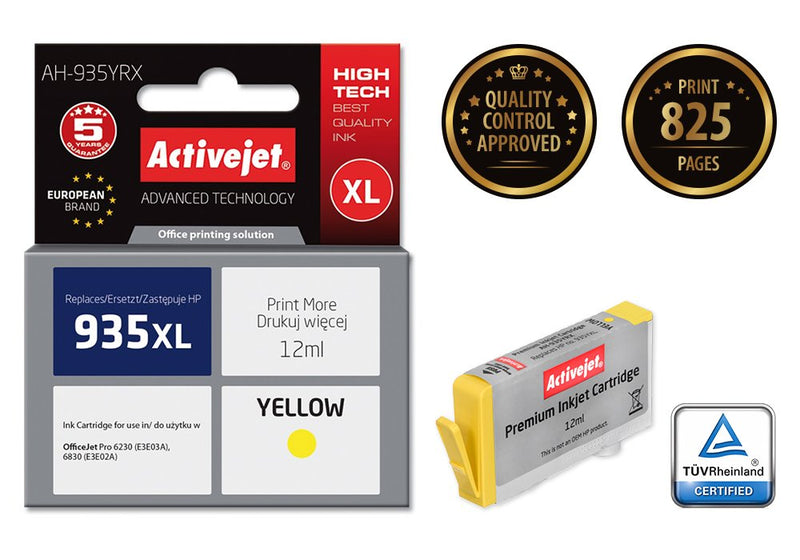 Activejet Ink Ah-935YRX (reemplazo HP 935XL C2P26AE - Premium - 12ML - Yellow