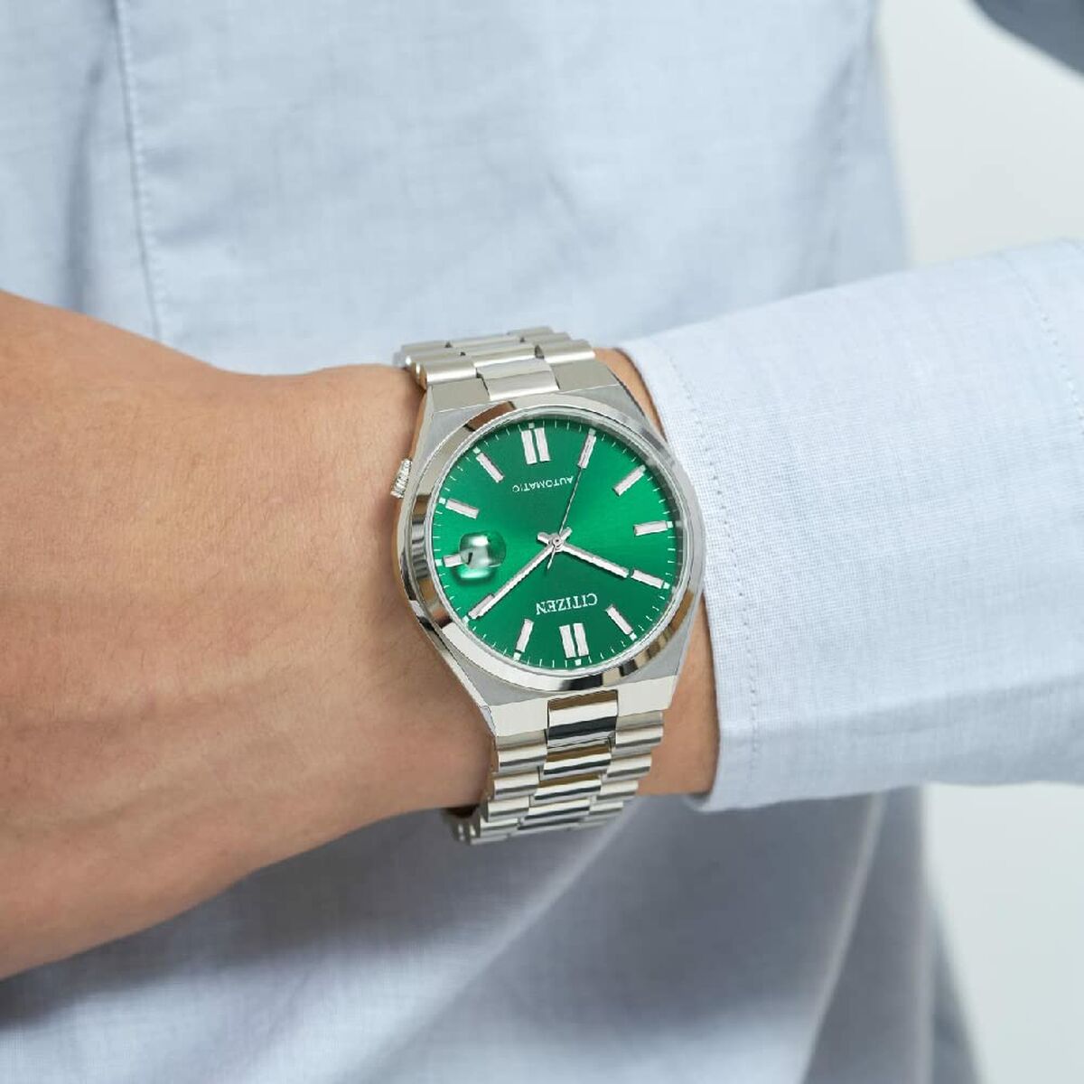 Citizen Men's Watch Citizen Tsuyosa Automatic Green Silver (Ø 40 Mm)