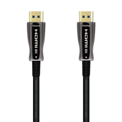Aisens HDMI Cable V2.1 Aoc Ultra High Speed / Hec 8K@60HZ 4K@120HZ 4:4:4 48Gbps, a/m-a/M, Black 50M — image 1