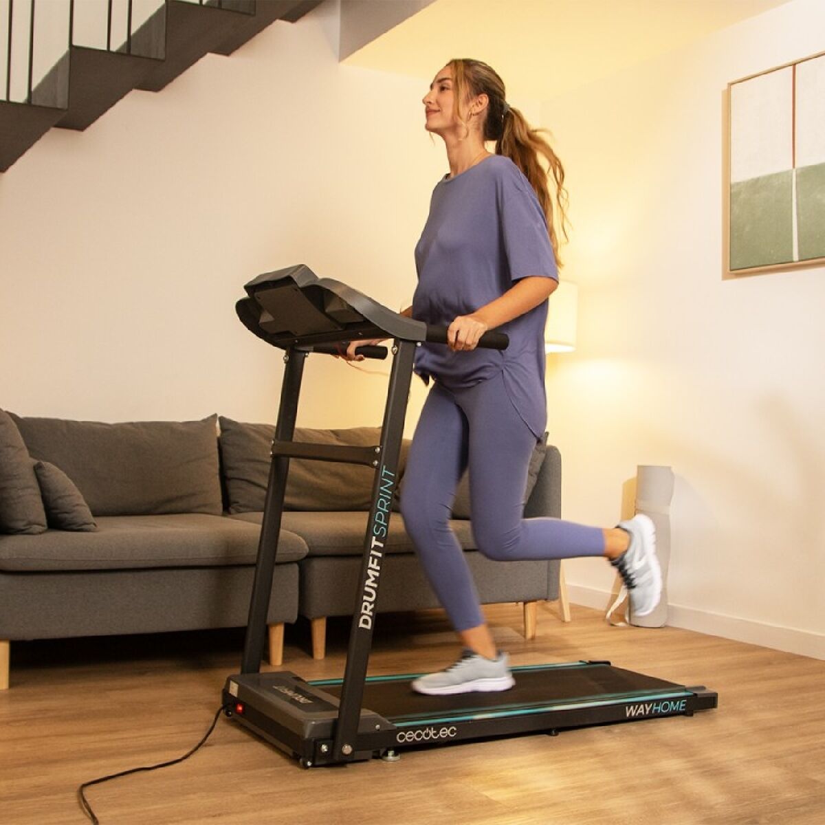 Cecotec Foldable Treadmill With Lcd Screen And Heart Rate Monitor Drumfit Wayhome 1000 Sprint