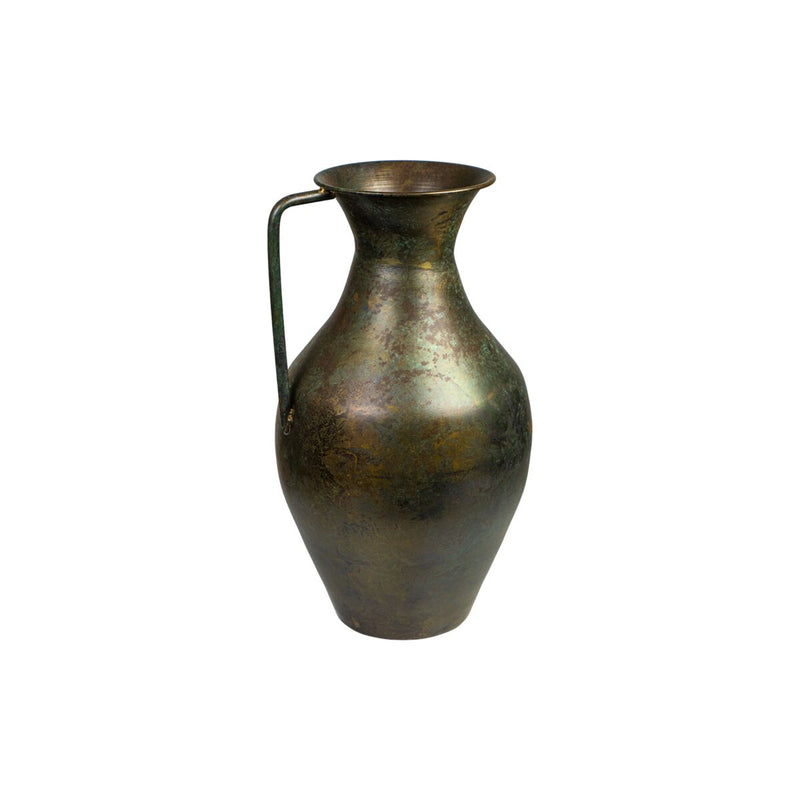Vase Romimex Antique Brown Metal With handle