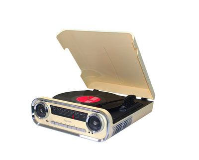 Lauson 01TT15 Cream Tocadiscos Vintage 3 Velocidades Bluetooth USB Recording MP3 Fm — image 1