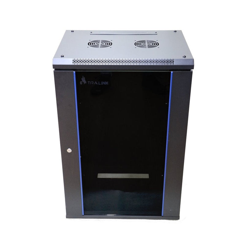 Extralink Cabinet Wall 19, 18U 600MM, Glass Black