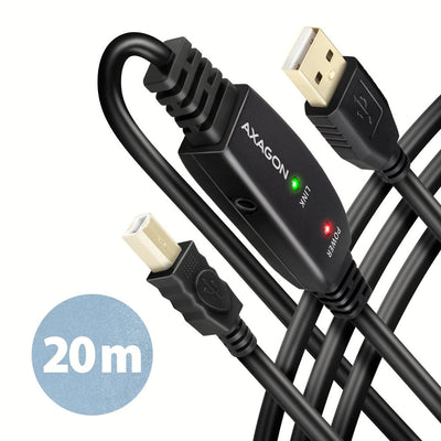 Axagon ADR-215B Aktives USB 2.0 Verbindungscable, USB-A Auf Usb-b - 20M — image 1